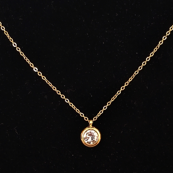 Jewelry - 2 Carat Moissanite Solitaire On 18k Gold Plated Necklace